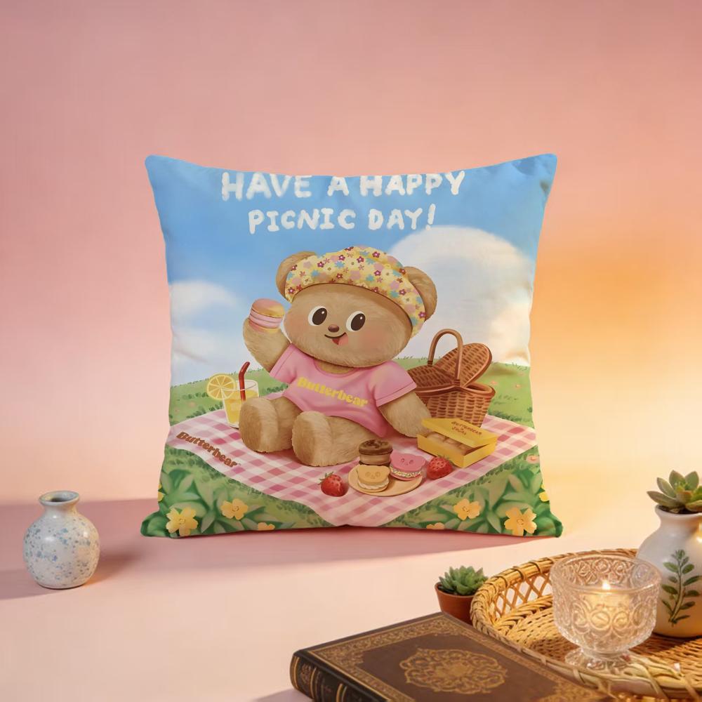 Popular BButter Bearable Cushion Cover Premium SkinFriendly Pillow Case MultiPurpose for Home Office Travel