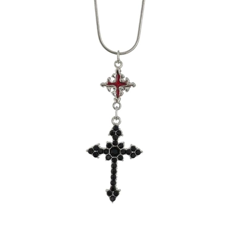Religious Snake Bone Chain Necklace Gothic Cross Pendant Necklaces Gothic Cross Necklaces Party Accessories for Woman 1