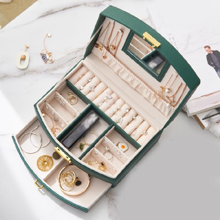 3 Layer Portable Travel Jewelry for case Jewelry Storage Box Organizer with Lock