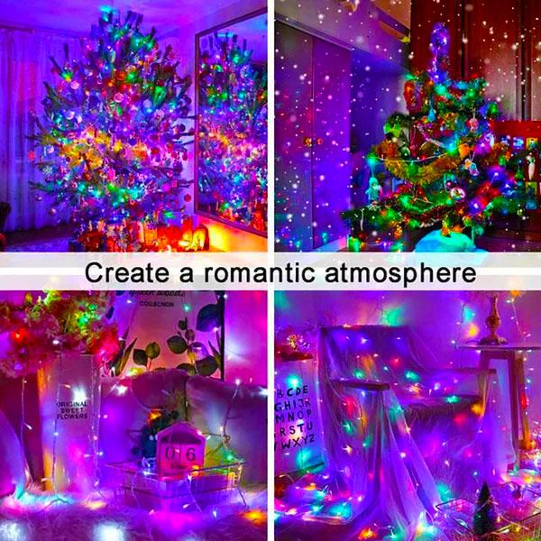 4Pack 400 LED Solar Light Outdoor Lamp String Lights For Holiday Christmas Party Waterproof Fairy Lights Garden Garland