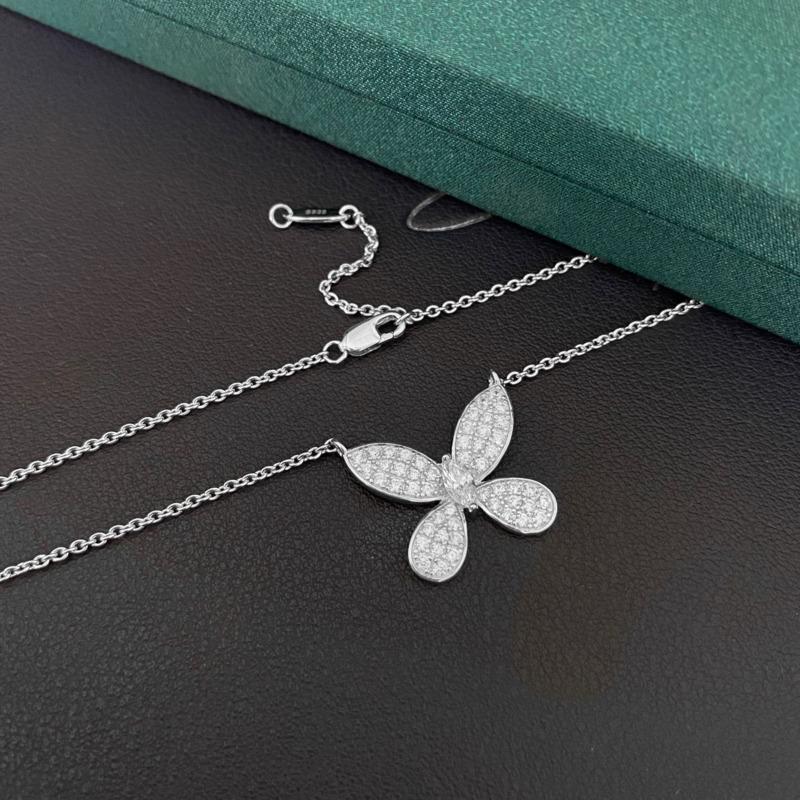 Gica Gema Náhrdelníky s diamanty s vysokým obsahem uhlíku 925 Sterlingového stříbra Přívěsek motýl Unikátní design Romantické jemné šperky Dárky na svatební oslavu Nový trend