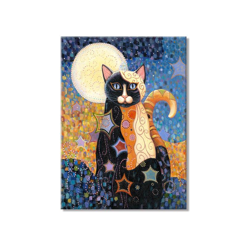 Gustav Klimt Famous Art Works Cat Canvas Posters and Prints Retro Animal Wall Art Pictures for Living Room Kids Room Decoration