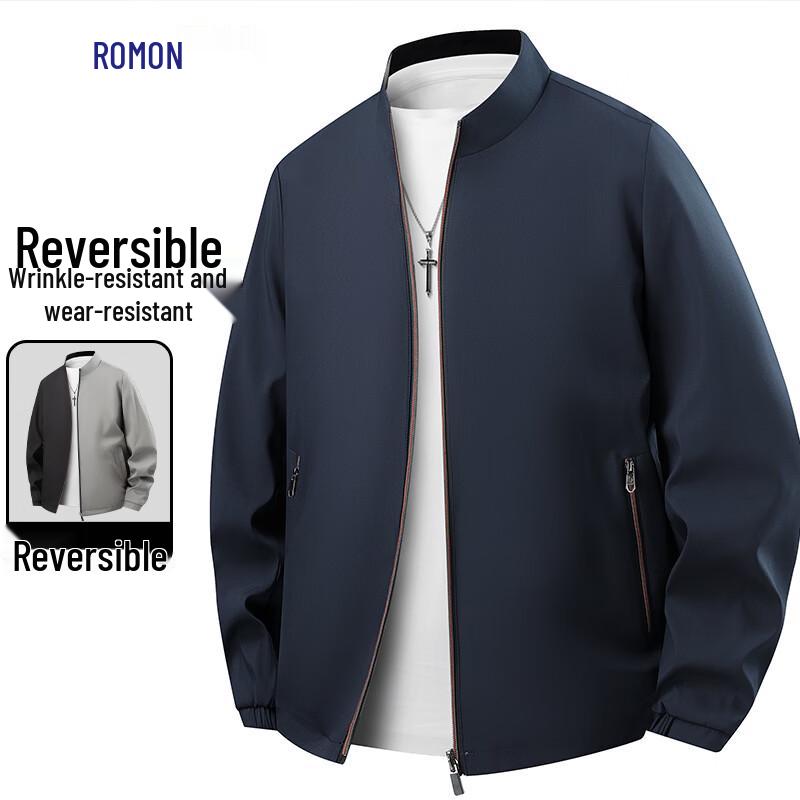 Romon Men's Windproof Stand Collar Business Casual Jacket