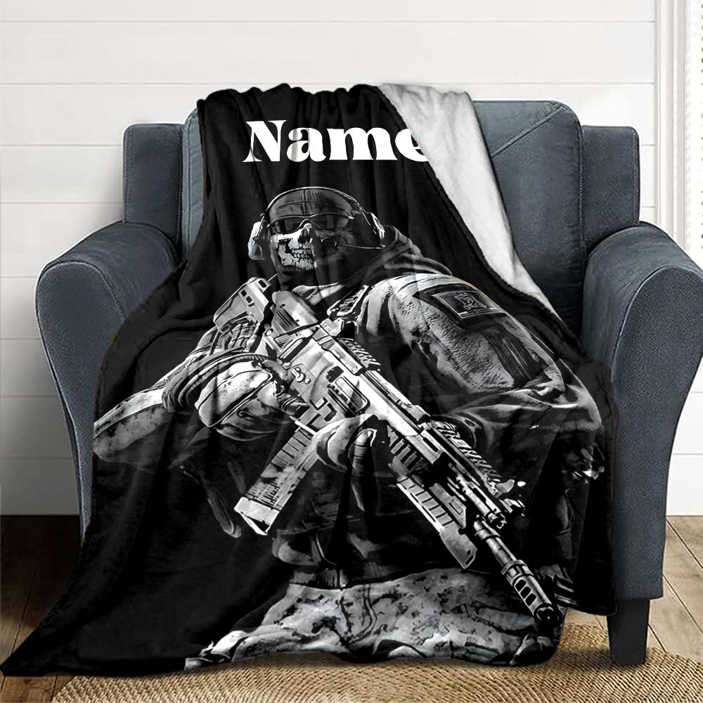 Custom Name Fall Guys Party Blanket for Couch & Bed, Plush Cozy Fuzzy Blanket Super Soft & Warm Blankets for Fall and Winter. 0908119