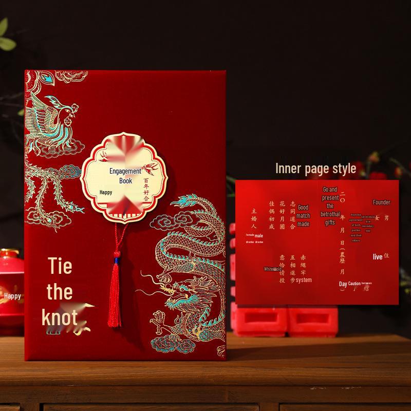 Chinese Style Handwritten Wedding & Anniversary Book for Engagement and Dates.