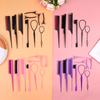 6/10Pcs Hair Styling Comb Set Teasing Hair Brush Triple Teasing Comb Rat Tail Combs Edge Brush Hair Tail Tools Braid Tool Loop