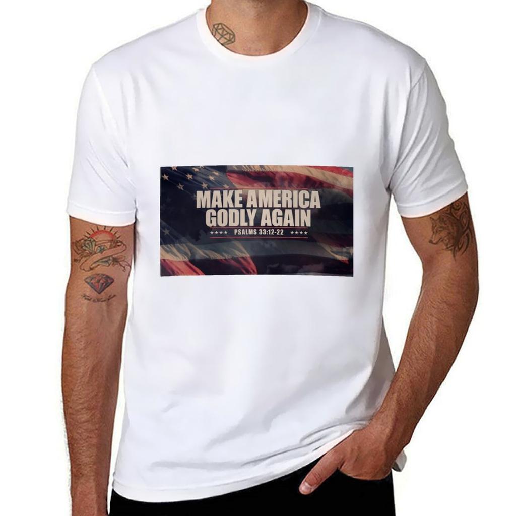 Make America Godly Again Tshirt Sporty Breathable Short Sleeve Tshirt