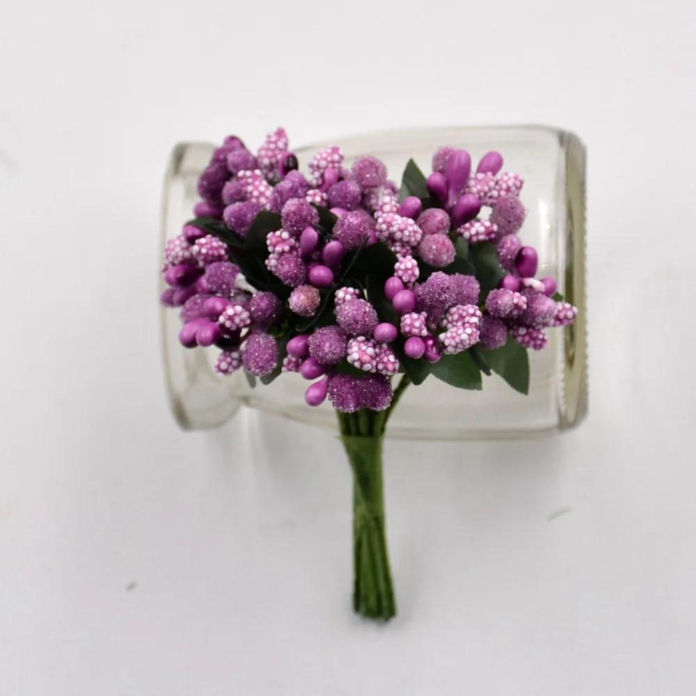 

12/36/72/144 шт. Мини тычинки цветок Искусственные цветы Ремесло Поддельные цветы Для свадебного букета Вечеринка Коробка Скрапбукинг Декор 12PCS свет роуз