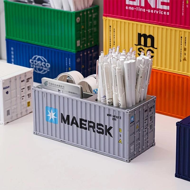 1:30 Simulation Schiffscontainer Modell Ornament Kunststoff Stifthalter Schreibtisch Schreibwaren Aufbewahrungsbox Visitenkartenorganizer