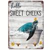 Vintage Metal Tin Sign Turtle Wall Art Retro Decor for Bathroom Home