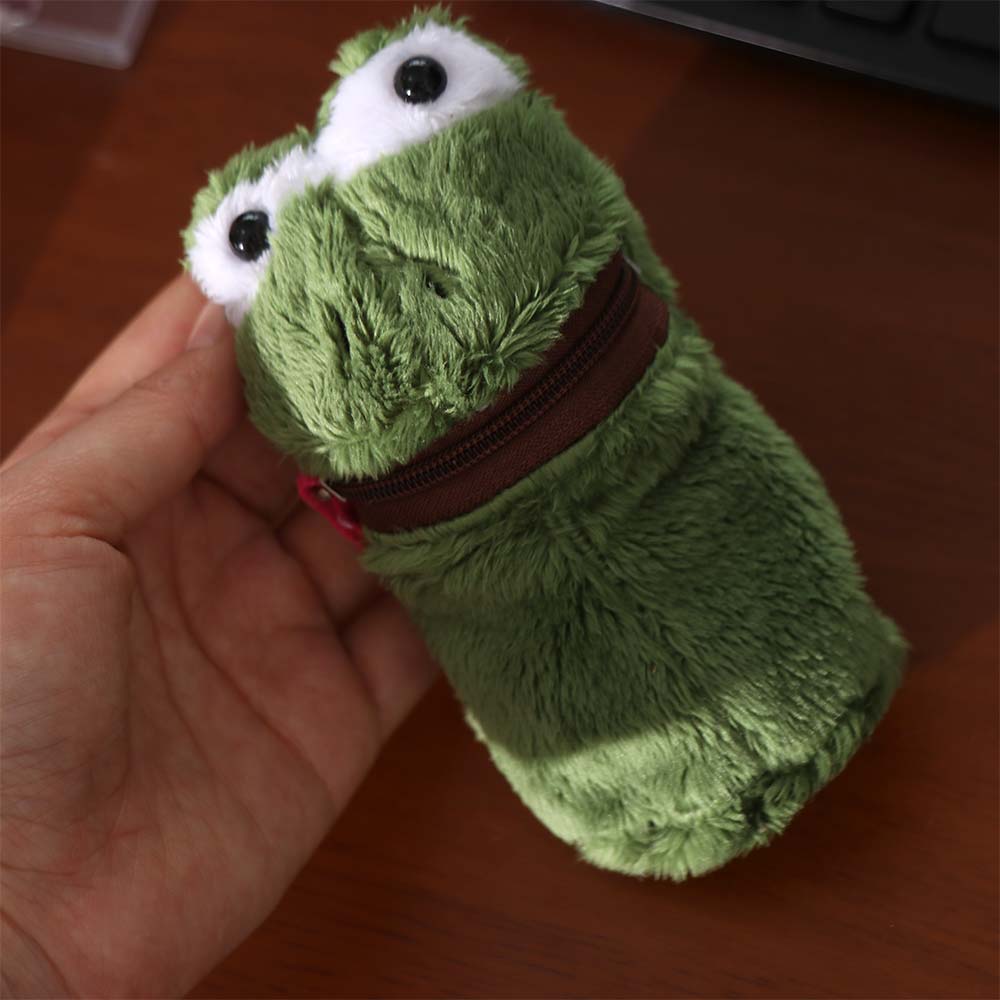 Funny Frog Plush Money Bag Furry Frog Earphone Bag Open Mouth Frog Coin Purse Wallet Girls