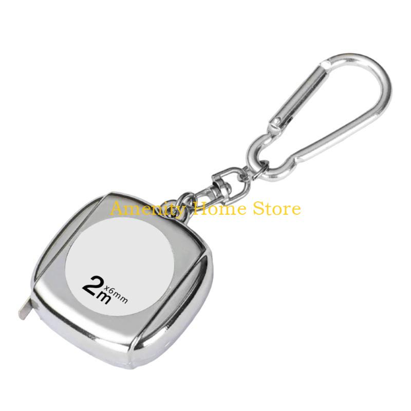 

F26C 2meter Tape Measure Clear Scale Measuring Tape Keychain for Industry Home Self Locking Waterproof Metric Ruler серебряный