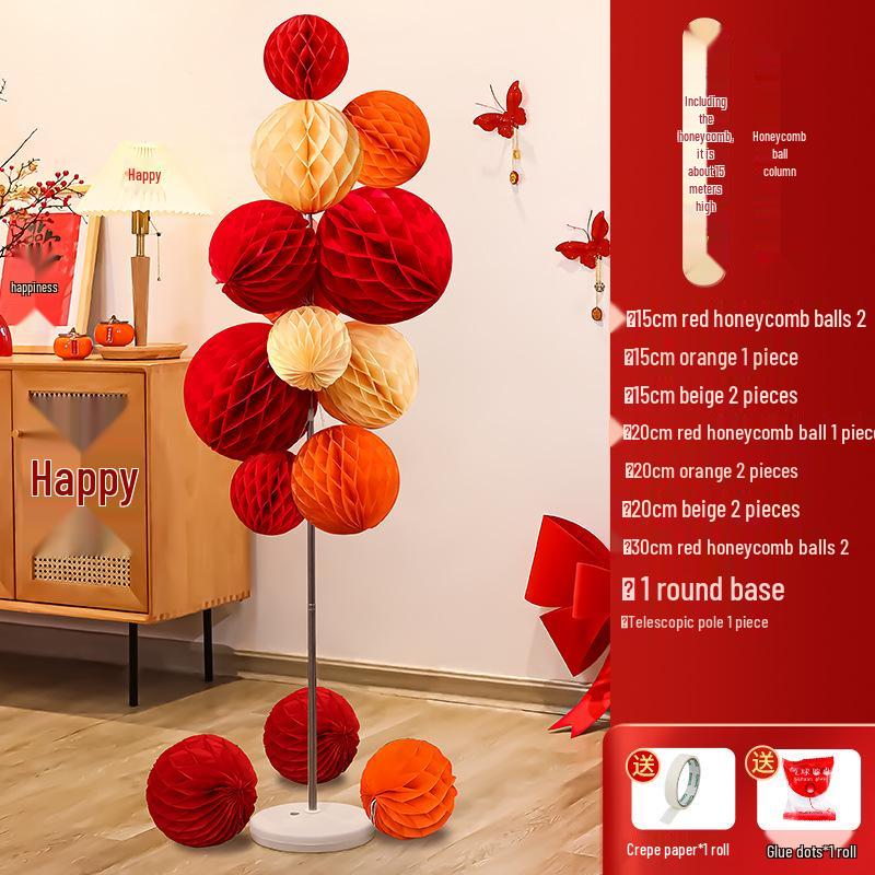 Wedding Honeycomb Ball & Lantern Set: Room & Floor Decor for Celebrations