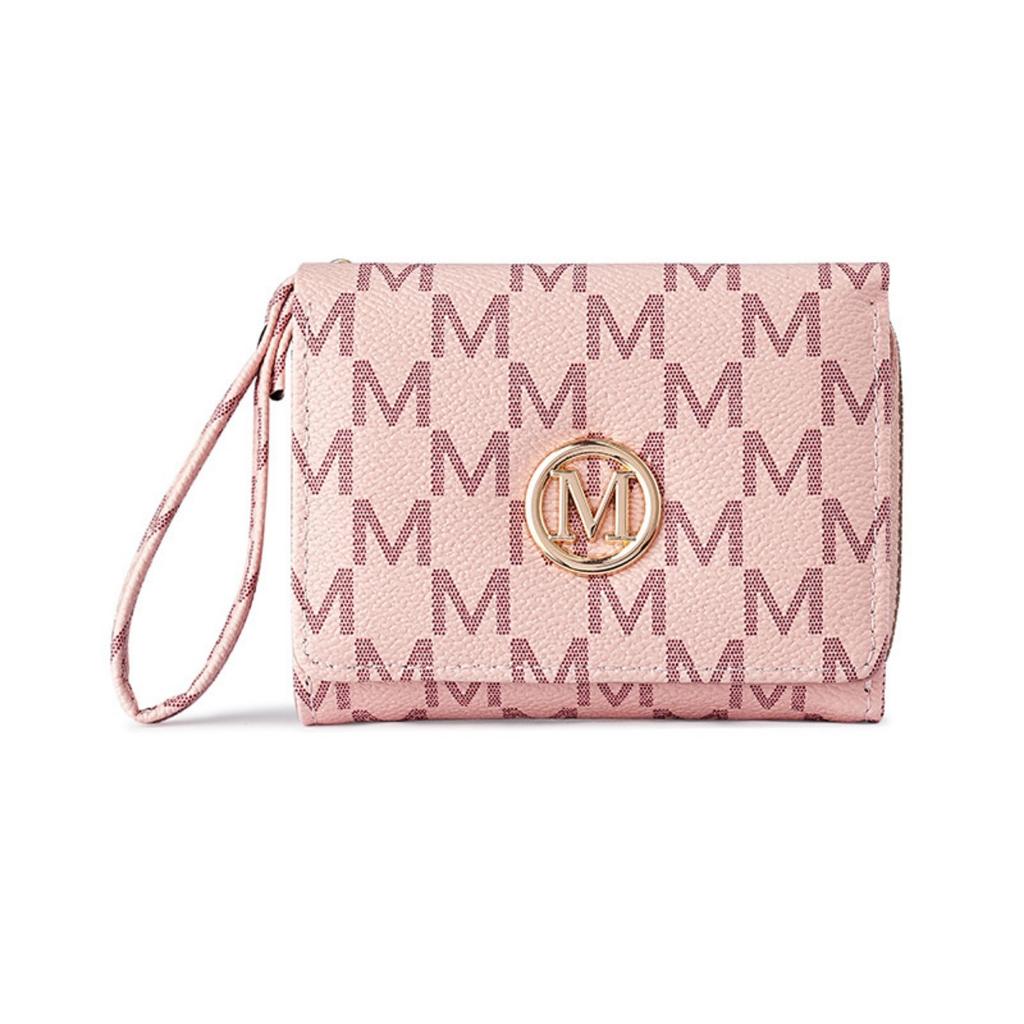 Women's Short Wallet with Three Fold Zipper and Small Wallet, Simple and Fashionable with Old Pattern Card Bag