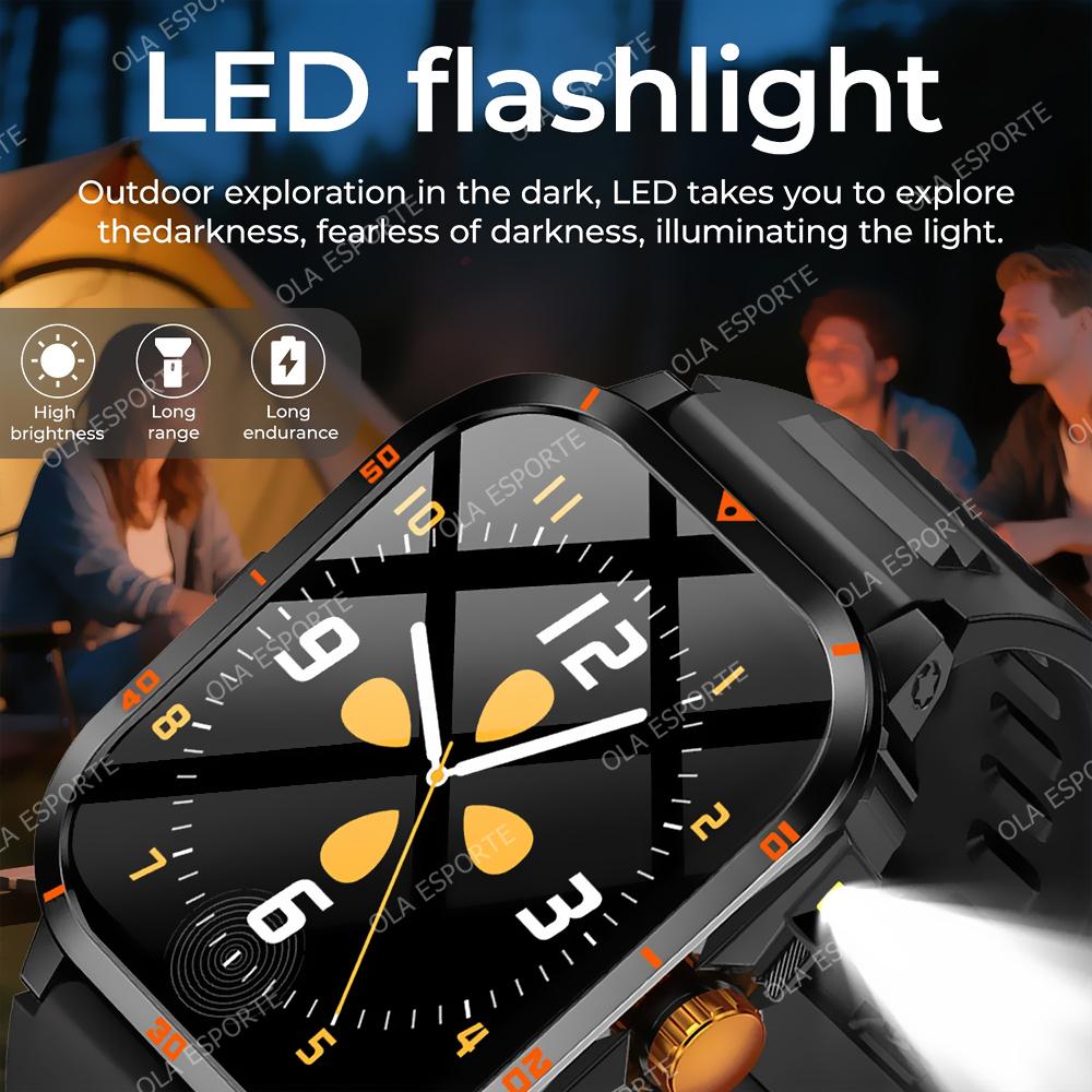 New Smartwatch Bluetooth Calling, Message Alerts, Alarm Clock, Outdoor LED Flashlight, Multi-Sport Mode Smart Watch Men Women
