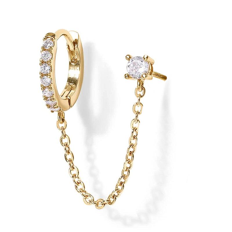 Best-Selling Fashion Single Earrings, Chain Personalized Stud Earrings, Ear Buckles, Trendy Hip-Hop Earrings For Women