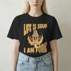 Fashion Life Is Soup I Am Fork Funny Raccoon Meme TShirt Unisex Unisex Crewneck Cotton T Shirt Short Sleeve Tees Plus Size Tops