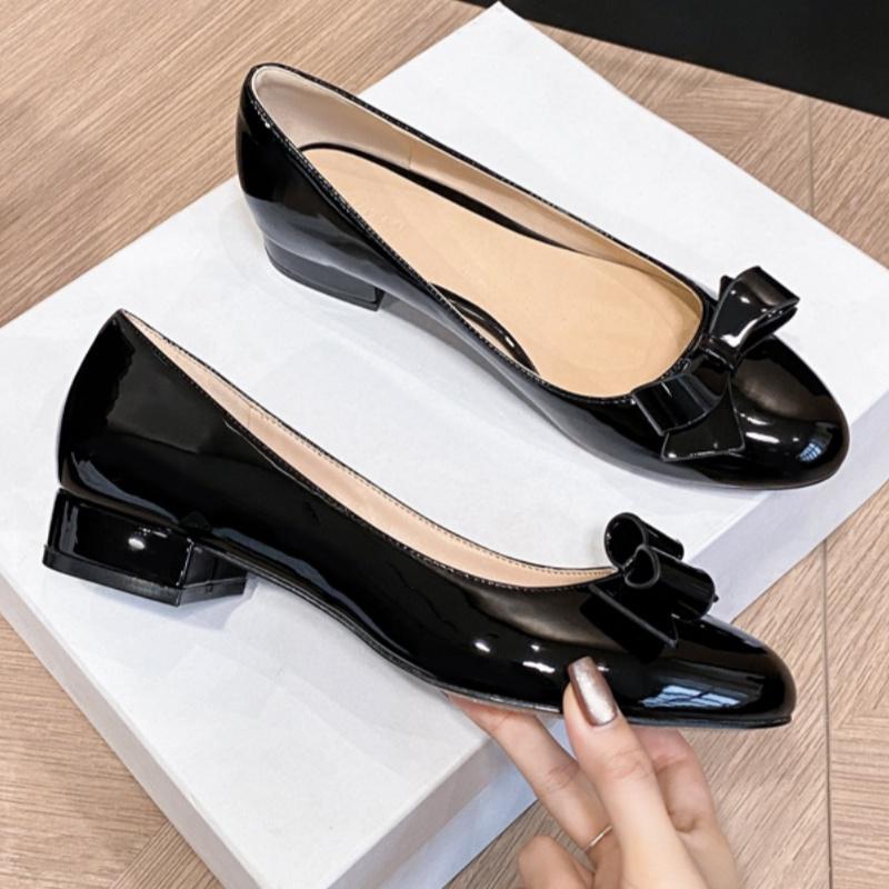 Fashion Spring Autumn New Bow Women Shoes 2025 Mary Janes Elegant Round Toe Slip On Low Heel Single Shoes Dress Up Party Women Pumps