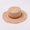 European and American Woven Raffia Flat Top Top Top Hat Female Summer British Straw Hat Travel Vacation Seaside Beach Hat Sun Protection