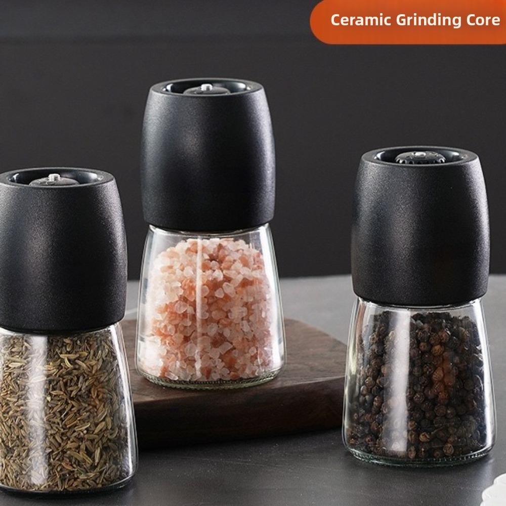Glass Body Pepper Grinder Large Capacity Handheld Pepper Mill Mini Spice Mill  Kitchen Mill