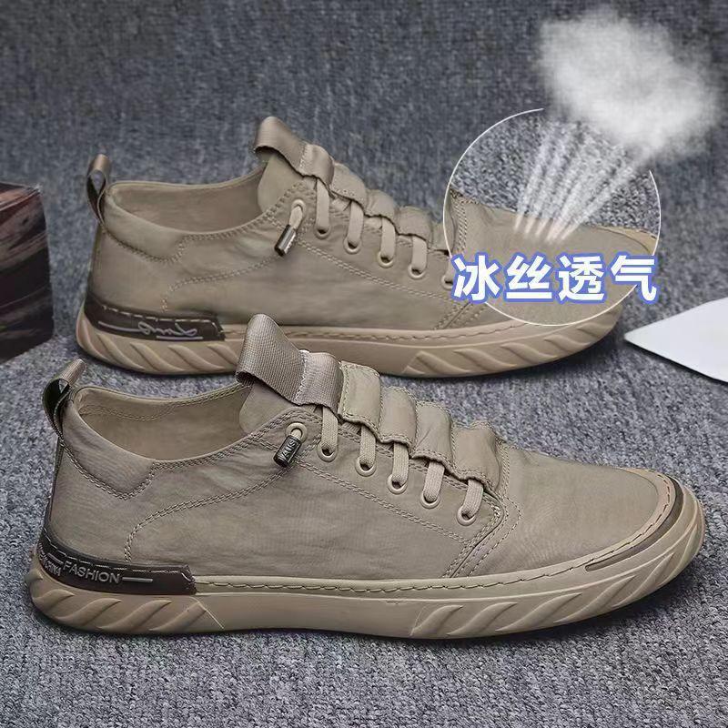 Men's shoes summer 2025 new breathable old Beijing cloth shoes men's one-pedal lazy versatile casual canvas shoes