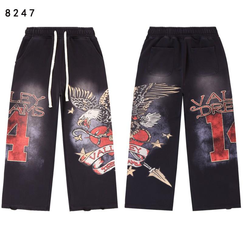 Vintage Washed Distressed Hoodie Denim Pants Set Mens Streetwear Oversized Cotton Sweatshirt Casual Outfit