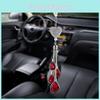 Alloy Metal Crystal Car Rearview Mirror Pendant Decoration Simple Style Various Colors