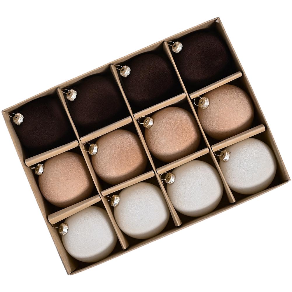 Meticulous Craftsmanship Ornaments Artistic Value Brown Christmas Balls Meticulous Detail Perfect For Festivals