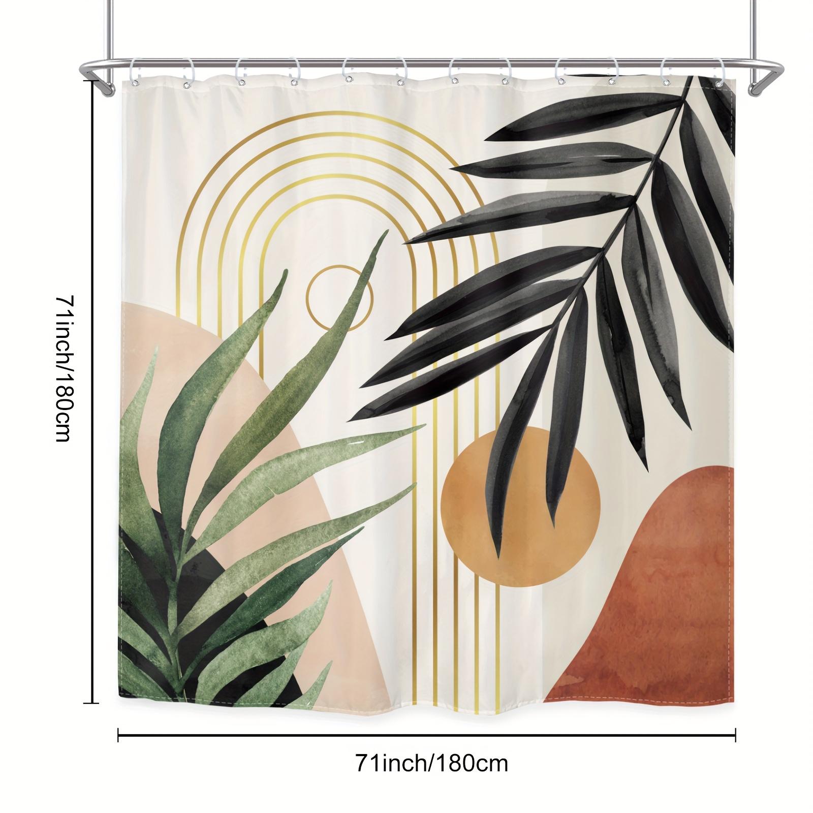 

Featuring Geometric Shapes, Tropical Leaves, Minimalist Design, And Vibrant Colors For Stylish Bathroom Decor W60H190(CM)-1 Pcs
