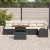 VidaXL Ensemble de salle à manger de jardin 7 pièces avec coussins en noir poly rotin acacia 3349592