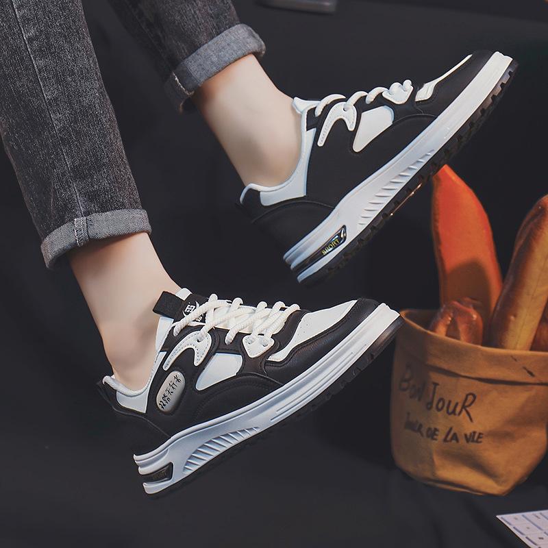 Luxury Men's Spring and Autumn 2024 New Versatile Design Feel Casual Shoes Youth Thick Sole Anti Slip Sports Board Shoes