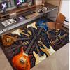 Music Guitar Theme Soft Crystal Velvet Rug Custom Name & Text Print Non Slip Floor Rug for Bedroom Living Room