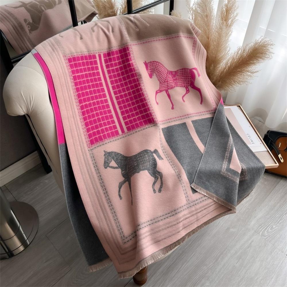 

Female Shawl Wrap Warm Blanket Fashion Cashmere Scarf for Women рожевий