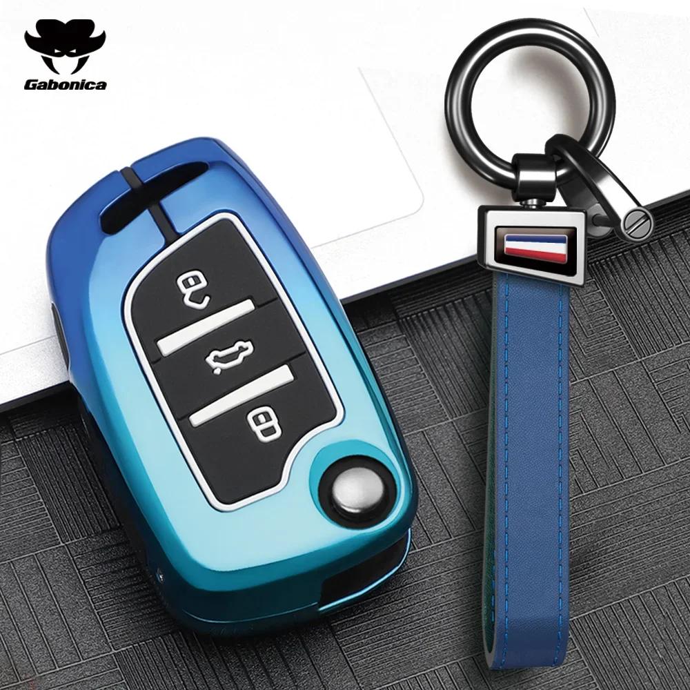 Estuche Plegable para Llave de Coche de Aleación de Zinc de 3 Botones Cubierta Completa Para Peugeot Citroen C1 C2 C3 C4 C5 Ds3 Ds4 Ds5 Ds6 Accesorios de Carcasa para Llave de Coche
