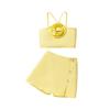 Girls' Fashionable Set Summer Children's Cute Flower Halter and Culottes Set