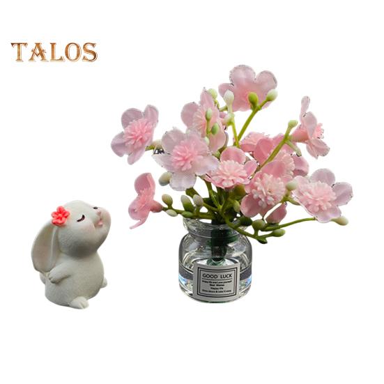 Auto-Armaturenbrett-Dekor, Mini-Hase mit Blüte in Blumenvase, Auto-Innendekoration, Geschenk für Frauen und Männer, Autobesitzer