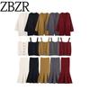 Zbzr Autumn New Women Clothes Western Style Fashion Simple Knitted Outerwear Vest Fishtail Skirt Three-Piece Set-
