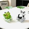 Desktop Wipstoel Kikker Panda Beeldje Schattige Hars Bobbel Decor met Lotusblad Ontwerp Creatief Kantoor Stressverlichting Bureau Ornament voor Auto