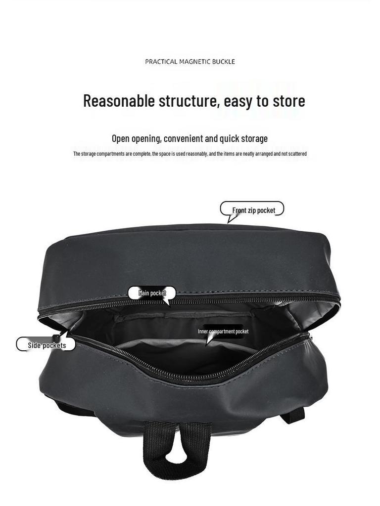 Men's Waterproof Solid Color Laptop Backpack for Business and School