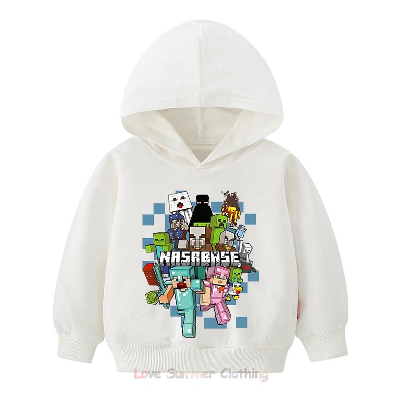 Minecraft Hoodie for Kids HD Print Boyd and Girls Pullover Polyester  Casual Girls Sweatshirt Fall Many Colors Age 4-14