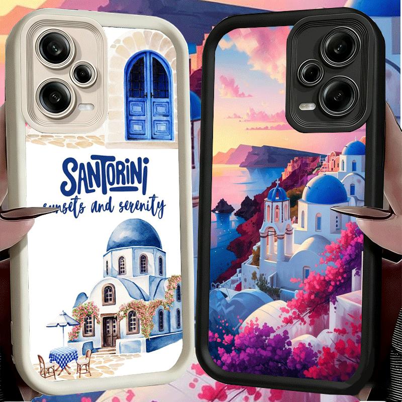 Santorini Greece Summer Soft Phone Case for Xiaomi Poco X7 X6 X5 Pro X4 Gt X3 F7 Ultra M8 M7 Redmi 15C 15 14C 13 13C 12 12C 10 1