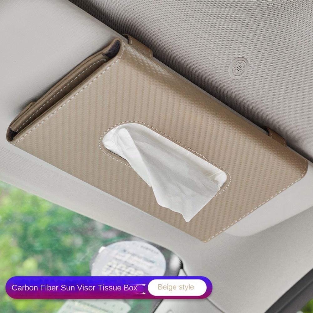 Carbon Fiber Car Tissue Box Mounted Paper Towel Storage Bag Seat Back