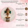 Golden & Colorful Stone Work Handcrafted Lord Ganesha Wall Hanging Brass Diya of 3 Wicks with 3 Bells - Designer Diya, Deepam for Home