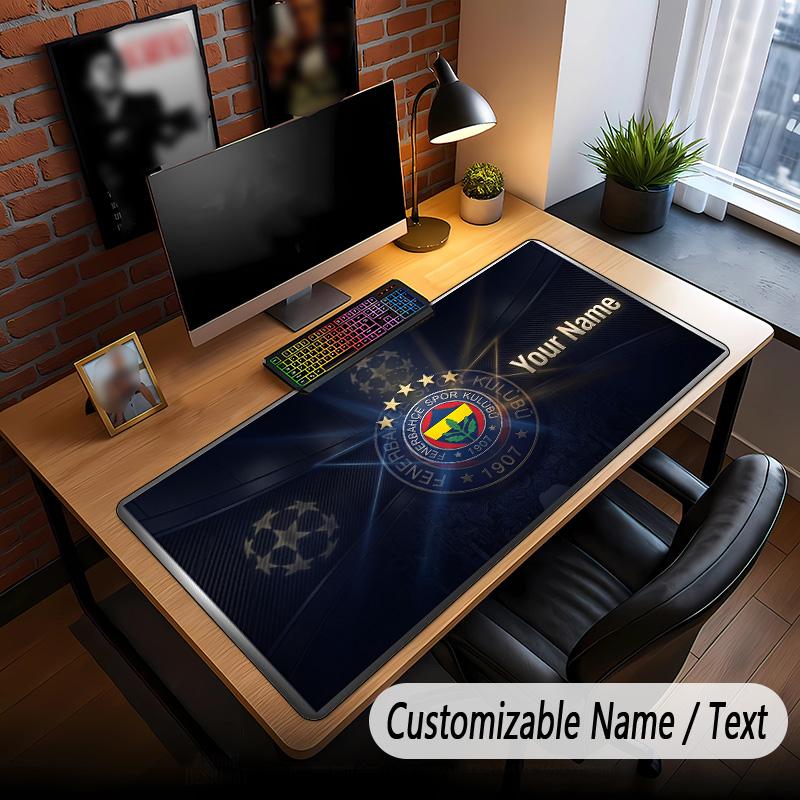 Large Mouse Pad Fenerbahçe FC Print Custom Name Text Desk Mat for Office Gaming