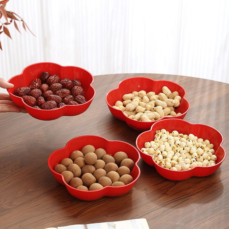 House Warming Fruit Plate Moving Into A New Home Living Room Plate Decoration Fruit Plate Red Wedding Special Candy Plate