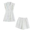 Set summer new fashion temperament thin design sense small shorts two-piece set