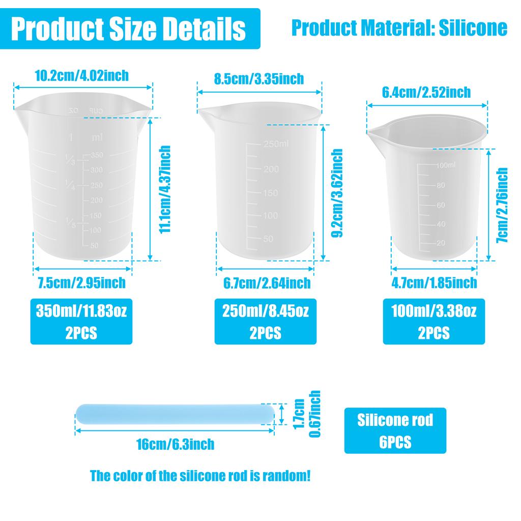 12/20Pcs Silicone Chocolate Melting Cup Set with Jar Spatulas 100/250/350ml Silicone Measuring Cup Baking Tool DIY Chocolate