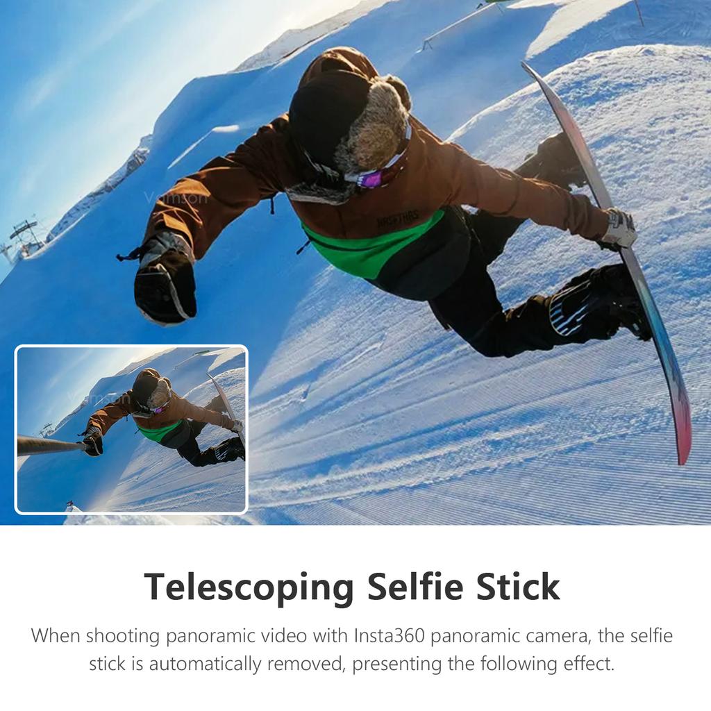 Vamson Invisible Selfie Stick for Insta360 X3 Rotating Time Handheld Tripod for Insta 360 ONE X2 ONE RS GoPro Accessories 7