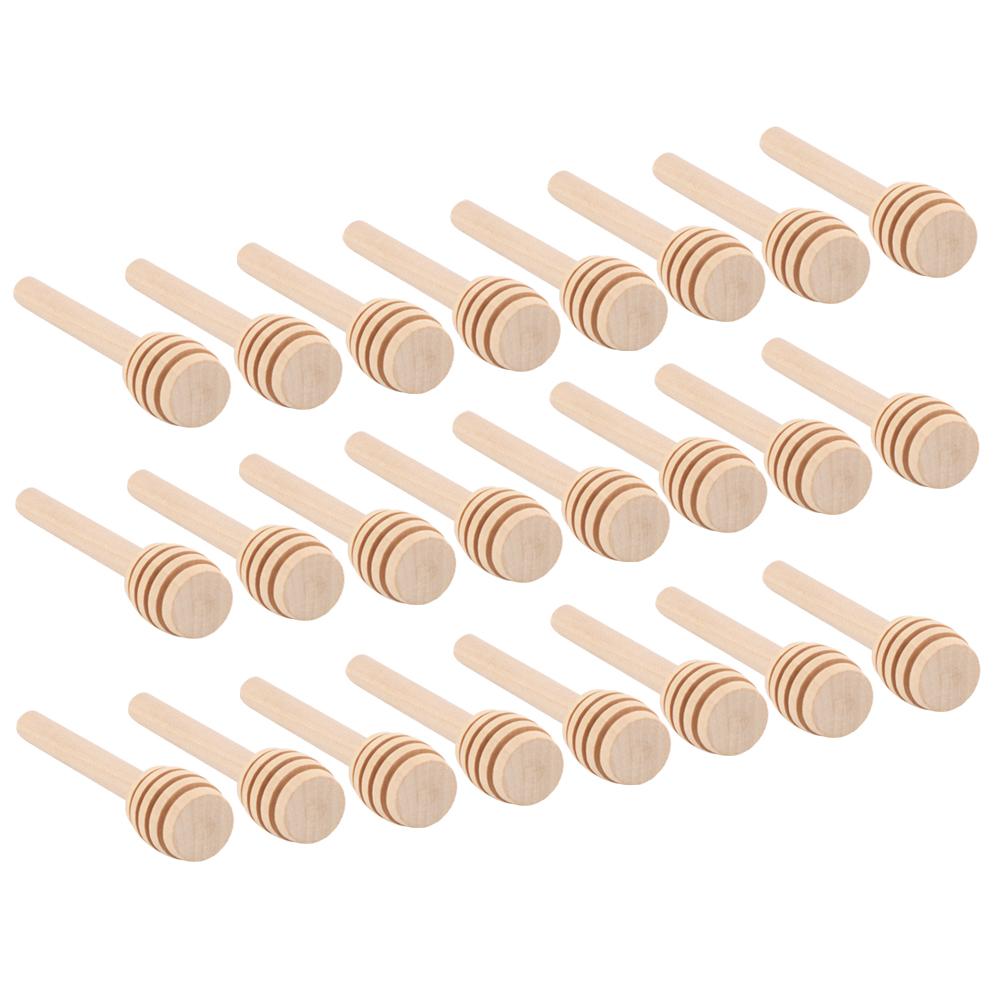 24 KS Dřevěná Lehká Naběračka na Med Míchací Tyčinka