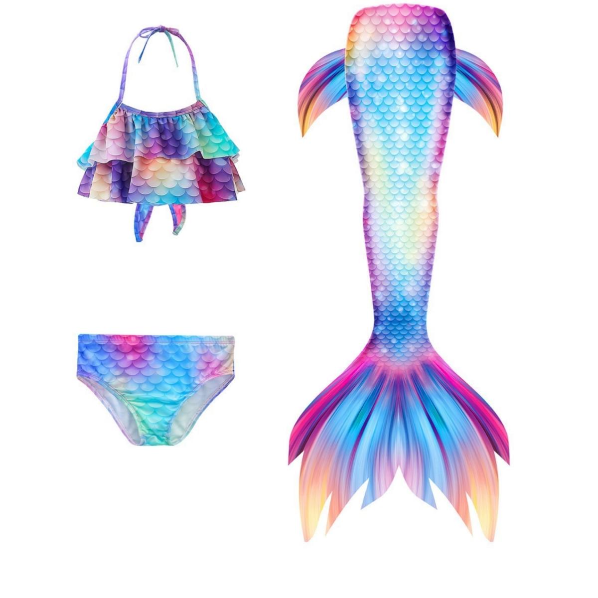 

2024 Новый купальник с хвостом русалки для девочек, детское летнее платье русалки, костюм для бассейна для девочек, карнавальный костюм Русалочки, подарки 110(4-5T)